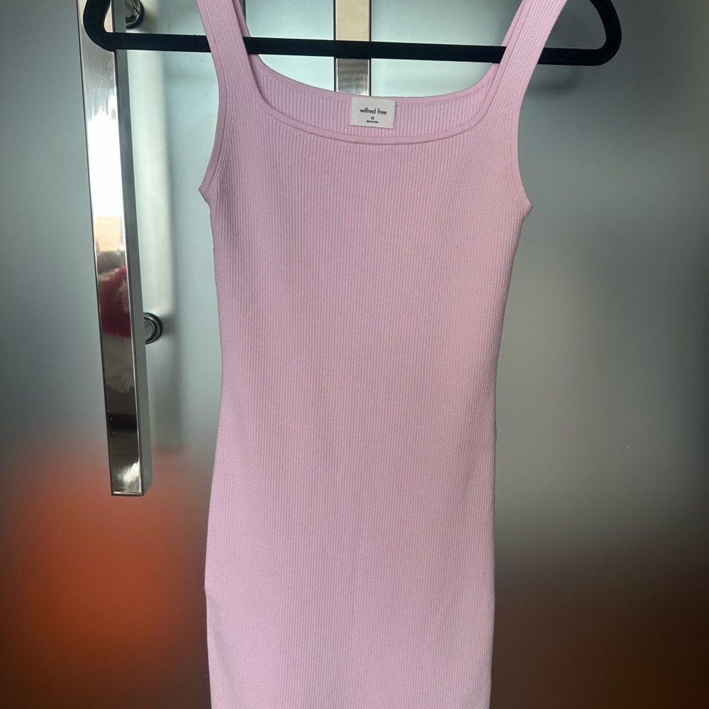 Light Pink Knit Ribbed Wilfred Dress
